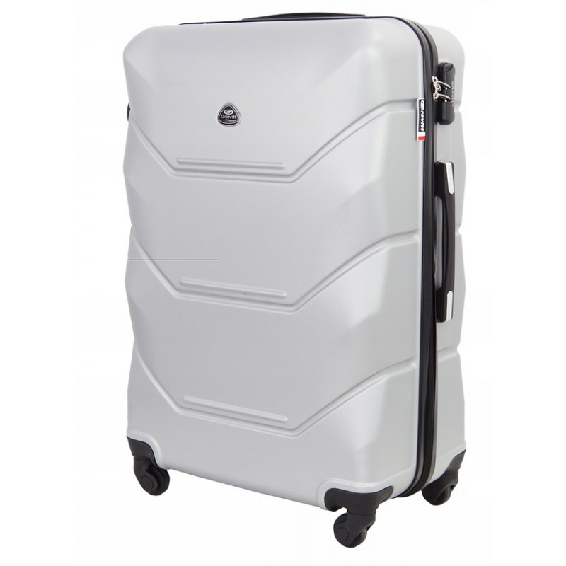 Vidutinis plastikinis lagaminas Gravitt 950a-V Sidabro spalva