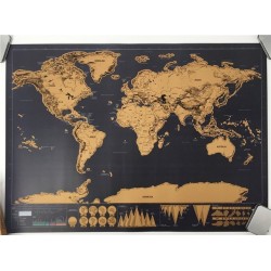 Didelis nutrinamas pasaulio žemėlapis (82x59 cm) 