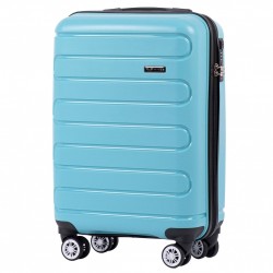 Mažas plastikinis lagaminas Wings DQ181-03-M Šviesiai mėlynas