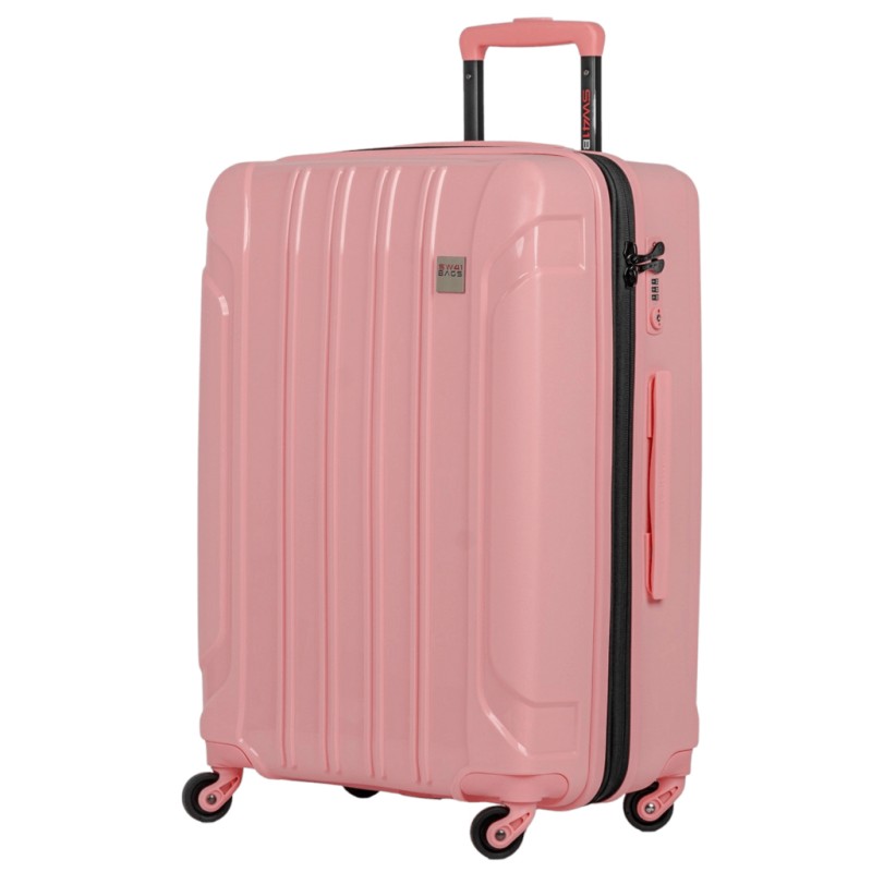Vidutinis plastikinis lagaminas Swissbags Tourist PP-V Rožinis (Pastel Rose)