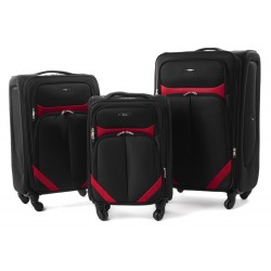 Mažas medžiaginis lagaminas RGL S-010 M Juodas-raudonas