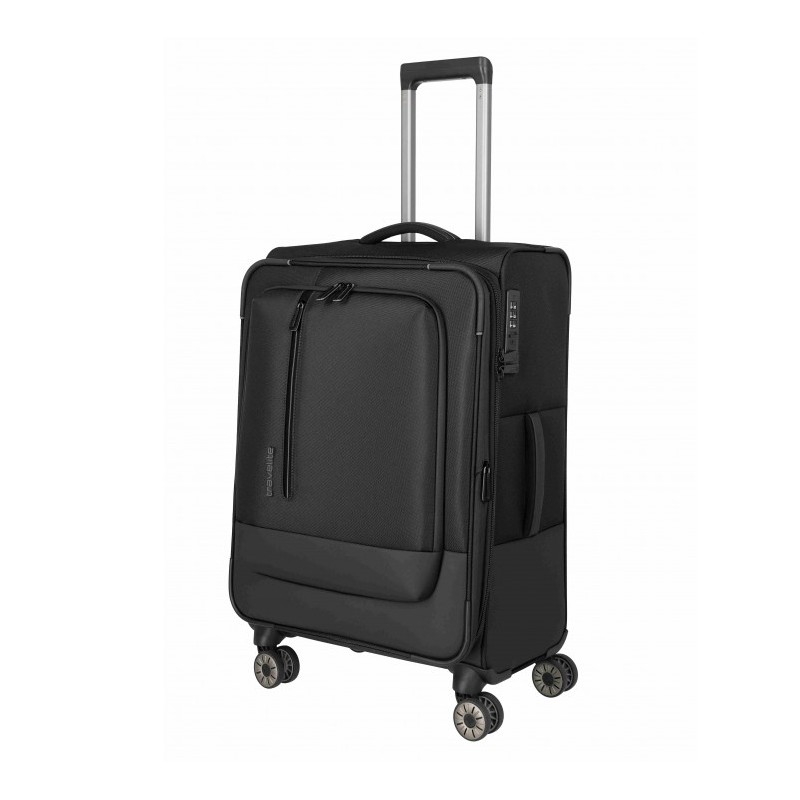 Vidutinis medžiaginis lagaminas Travelite Crosslite 5.0 V Juodas