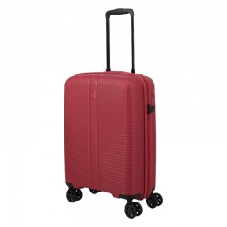 Mažas plastikinis lagaminas Travelite Air Stripe M Raudonas