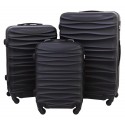 Vidutinis plastikinis lagaminas Gravitt 117 V Juodas