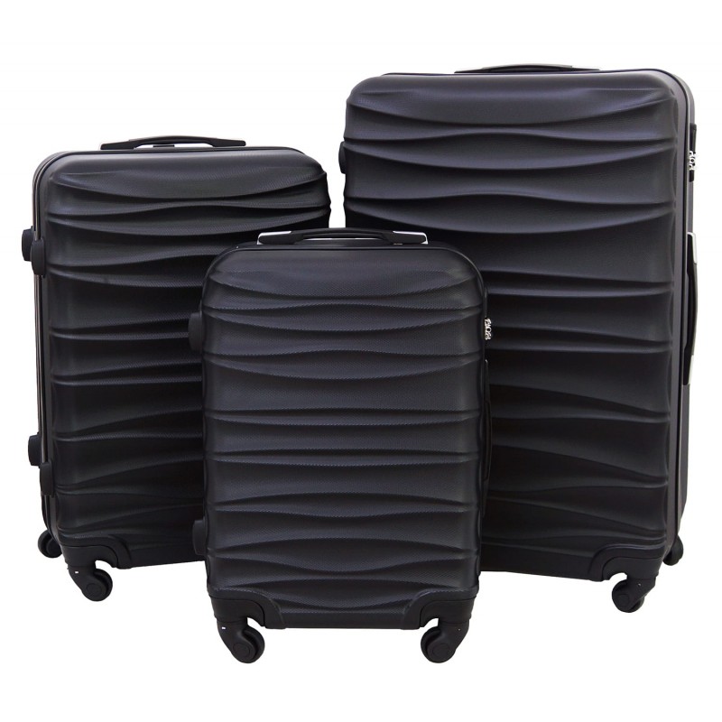 Vidutinis plastikinis lagaminas Gravitt 117 V Juodas