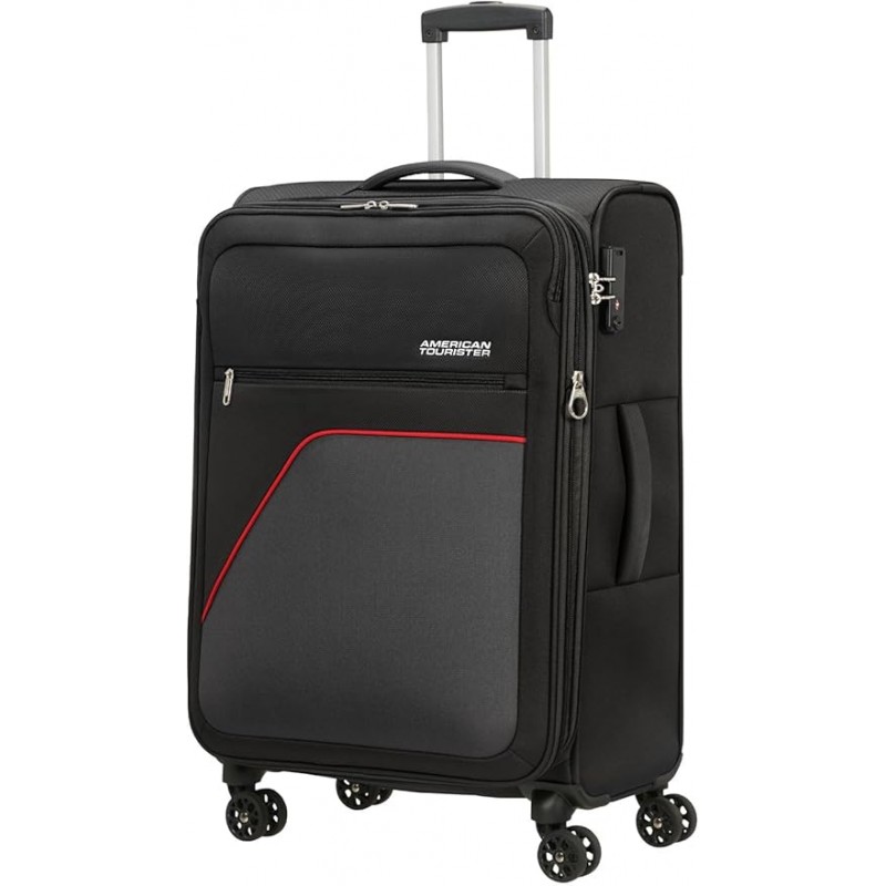 Vidutinis medžiaginis lagaminas American Tourister Sky Surfer V Juodas (Black-Red)