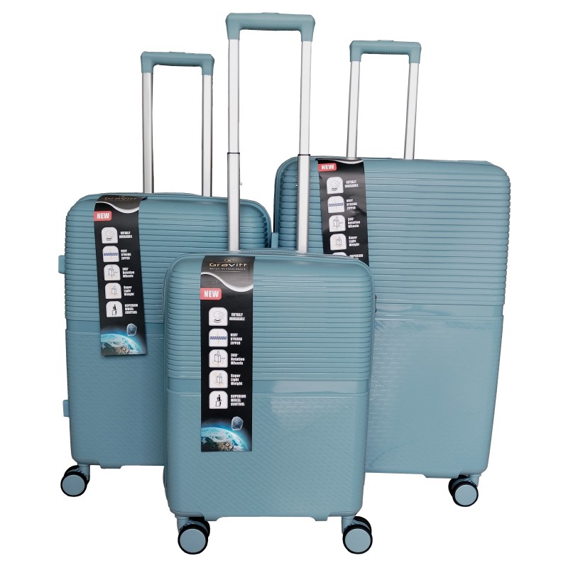 Vidutinis plastikinis lagaminas Gravitt GR088 V Mėlynas (Grey blue)