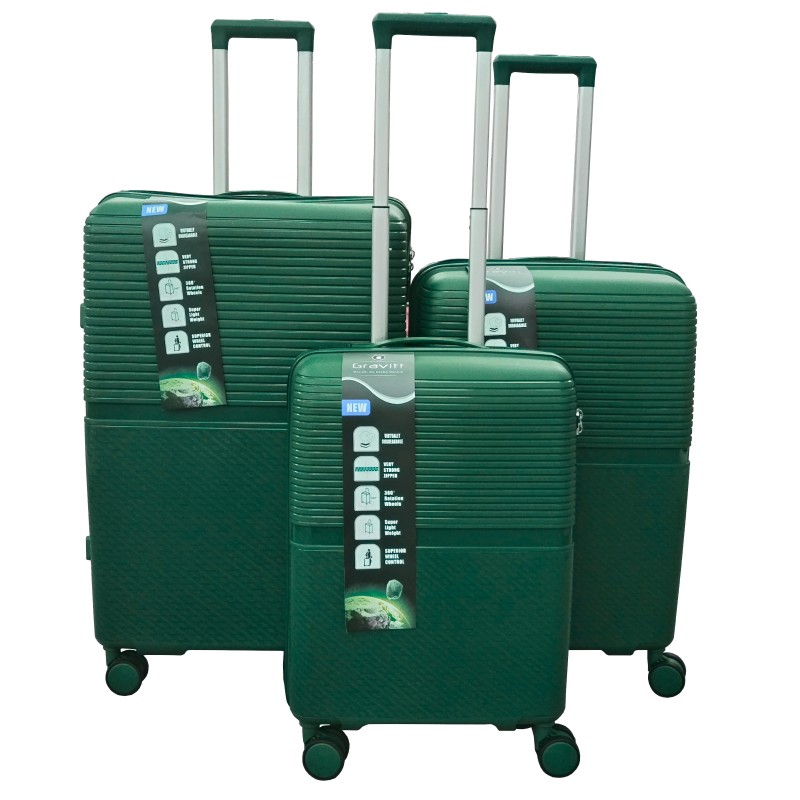 Vidutinis plastikinis lagaminas Gravitt GR088 V Žalias (DK Green)